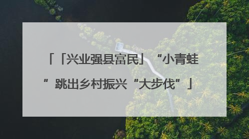 「兴业强县富民」“小青蛙”跳出乡村振兴“大步伐”