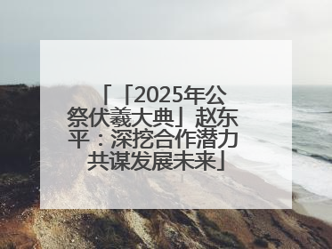 「2025年公祭伏羲大典」赵东平：深挖合作潜力 共谋发展未来