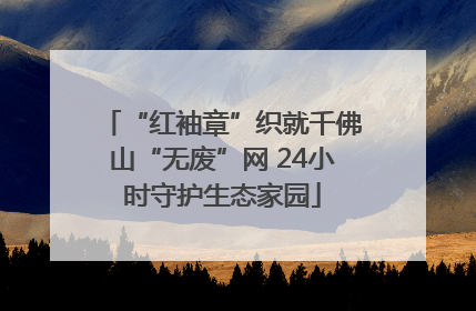 “红袖章”织就千佛山“无废”网 24小时守护生态家园