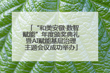 “和美安徽·数智赋能”年度颁奖典礼暨AI赋能基层治理主题会议成功举办