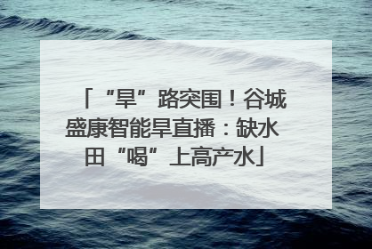 “旱”路突围！谷城盛康智能旱直播：缺水田“喝”上高产水