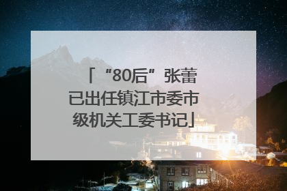 “80后”张蕾已出任镇江市委市级机关工委书记
