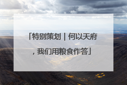 特别策划｜何以天府，我们用粮食作答