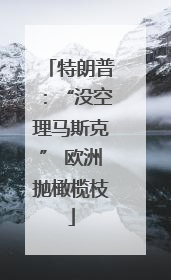 特朗普：“没空理马斯克” 欧洲抛橄榄枝