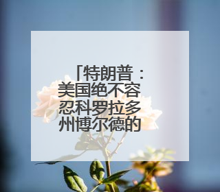特朗普：美国绝不容忍科罗拉多州博尔德的恐怖袭击