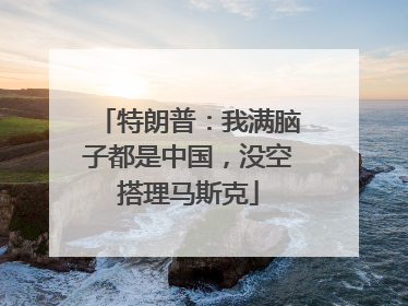 特朗普：我满脑子都是中国，没空搭理马斯克
