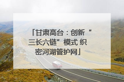 甘肃高台：创新“三长六链”模式 织密河湖管护网