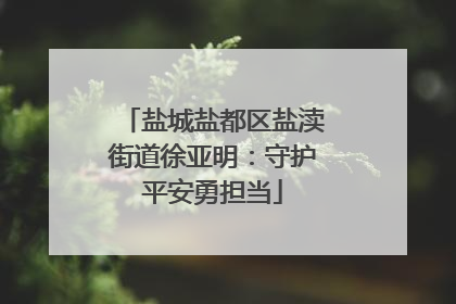 盐城盐都区盐渎街道徐亚明：守护平安勇担当