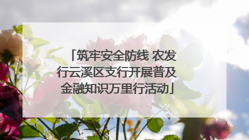 筑牢安全防线 农发行云溪区支行开展普及金融知识万里行活动