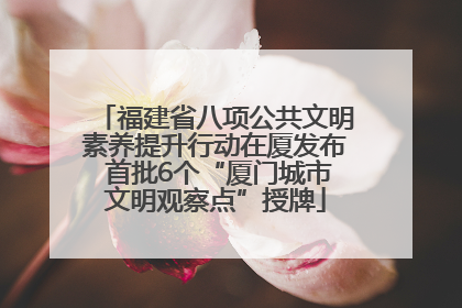 福建省八项公共文明素养提升行动在厦发布 首批6个“厦门城市文明观察点”授牌