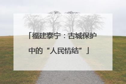 福建泰宁：古城保护中的“人民情结”