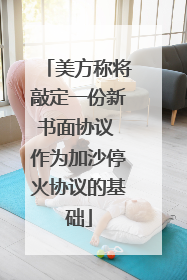 美方称将敲定一份新书面协议 作为加沙停火协议的基础