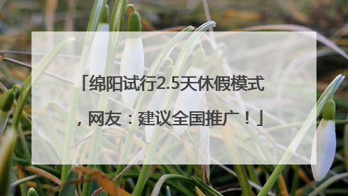 绵阳试行2.5天休假模式，网友：建议全国推广！