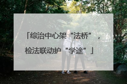 综治中心架“法桥”，检法联动护“学途”