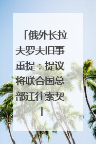 俄外长拉夫罗夫旧事重提：提议将联合国总部迁往索契