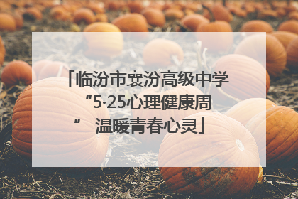 临汾市襄汾高级中学“5·25心理健康周” 温暖青春心灵