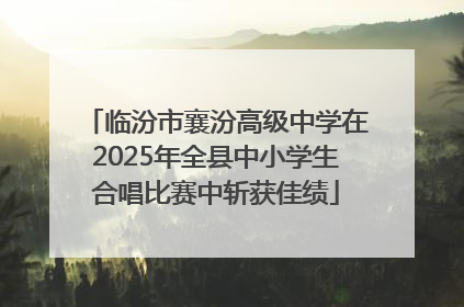 临汾市襄汾高级中学在2025年全县中小学生合唱比赛中斩获佳绩