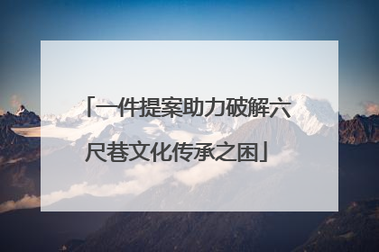 一件提案助力破解六尺巷文化传承之困