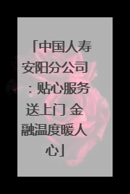 中国人寿安阳分公司：贴心服务送上门 金融温度暖人心