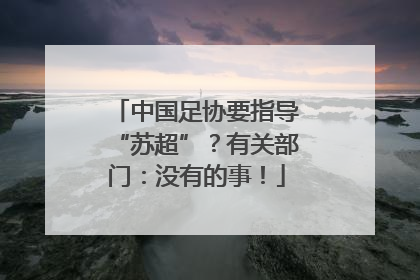 中国足协要指导“苏超”？有关部门：没有的事！