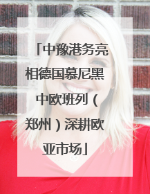 中豫港务亮相德国慕尼黑 中欧班列（郑州）深耕欧亚市场