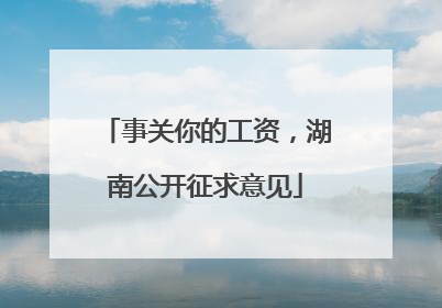 事关你的工资，湖南公开征求意见