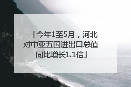 今年1至5月，河北对中亚五国进出口总值同比增长1.1倍
