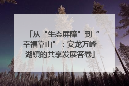 从“生态屏障”到“幸福靠山”：安龙万峰湖镇的共享发展答卷