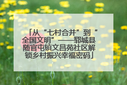 从“七村合并”到“全国文明”——郓城县随官屯镇文昌苑社区解锁乡村振兴幸福密码