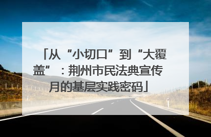 从“小切口”到“大覆盖”：荆州市民法典宣传月的基层实践密码
