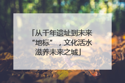 从千年遗址到未来“地标”，文化活水滋养未来之城