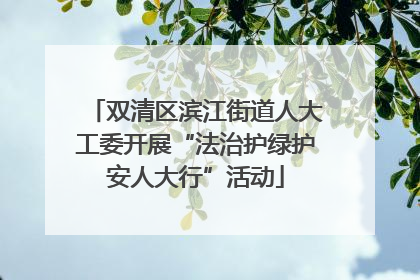 双清区滨江街道人大工委开展“法治护绿护安人大行”活动