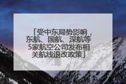 受中东局势影响，东航、国航、深航等5家航空公司发布相关航线退改政策