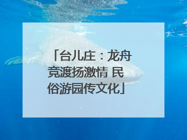 台儿庄：龙舟竞渡扬激情 民俗游园传文化