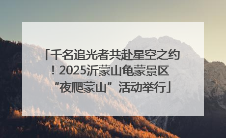 千名追光者共赴星空之约！2025沂蒙山龟蒙景区“夜爬蒙山”活动举行