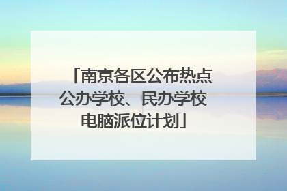 南京各区公布热点公办学校、民办学校电脑派位计划