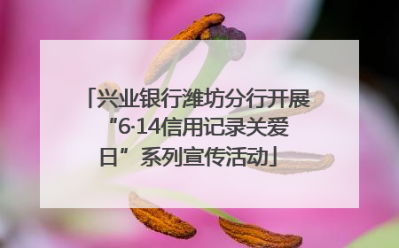 兴业银行潍坊分行开展“6·14信用记录关爱日”系列宣传活动