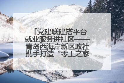 党建联建搭平台 就业服务进社区——青岛西海岸新区政社携手打造“零工之家”就业服务新阵地