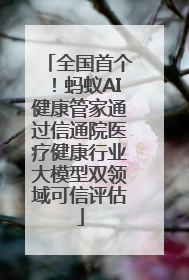 全国首个！蚂蚁AI健康管家通过信通院医疗健康行业大模型双领域可信评估