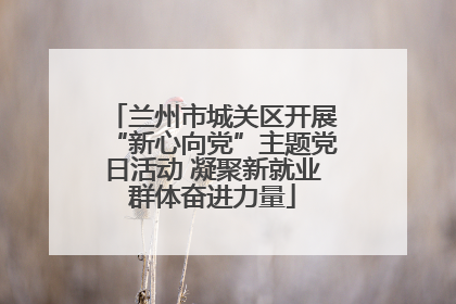 兰州市城关区开展“新心向党”主题党日活动 凝聚新就业群体奋进力量