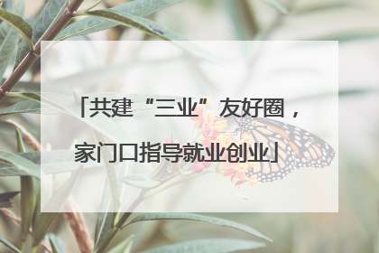 共建“三业”友好圈，家门口指导就业创业