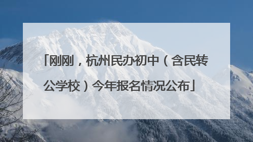 刚刚，杭州民办初中（含民转公学校）今年报名情况公布
