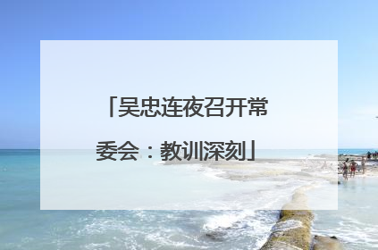 吴忠连夜召开常委会：教训深刻