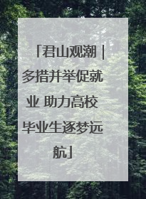 君山观潮｜多措并举促就业 助力高校毕业生逐梦远航