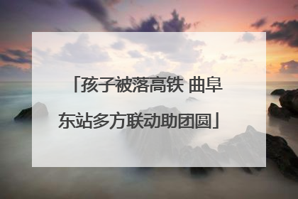 孩子被落高铁 曲阜东站多方联动助团圆