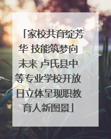 家校共育绽芳华 技能筑梦向未来 卢氏县中等专业学校开放日立体呈现职教育人新图景