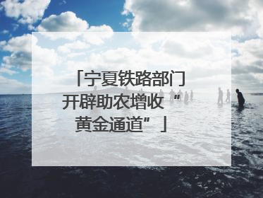 宁夏铁路部门开辟助农增收“黄金通道”