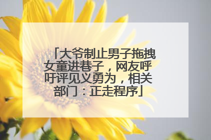 大爷制止男子拖拽女童进巷子，网友呼吁评见义勇为，相关部门：正走程序