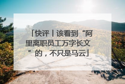 快评丨该看到“阿里离职员工万字长文”的，不只是马云