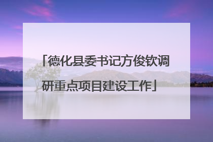 德化县委书记方俊钦调研重点项目建设工作